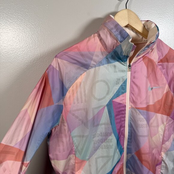 NIke Shield Flash Hooded Windbreaker Running Jacket Large Guava Ice Packable - Picture 7 of 15